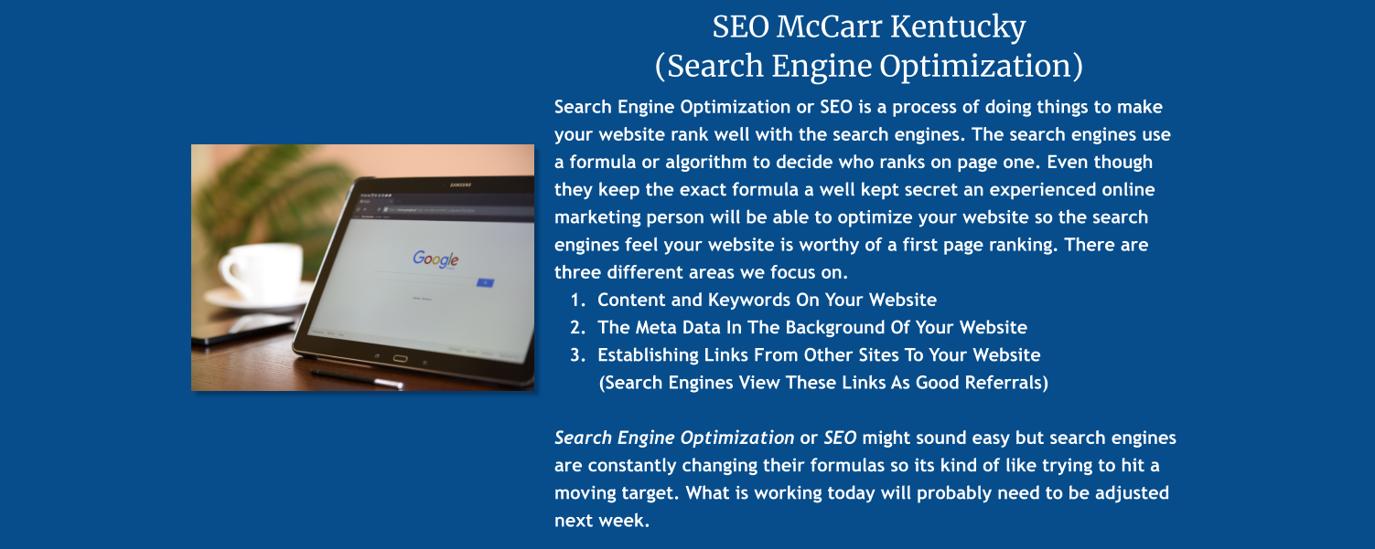 search engine optimization service mccarr kentucky